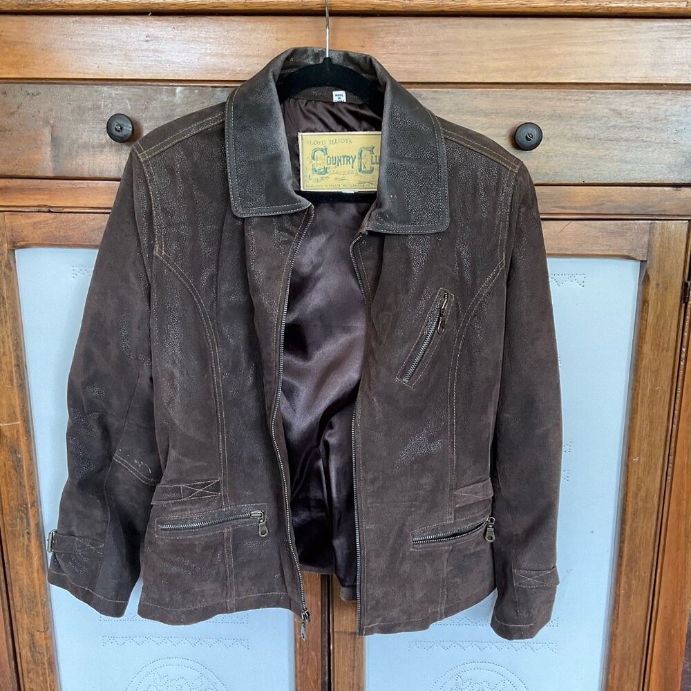 Lloyd Elliot's Brown Leather Country Club Jacket, Size Small